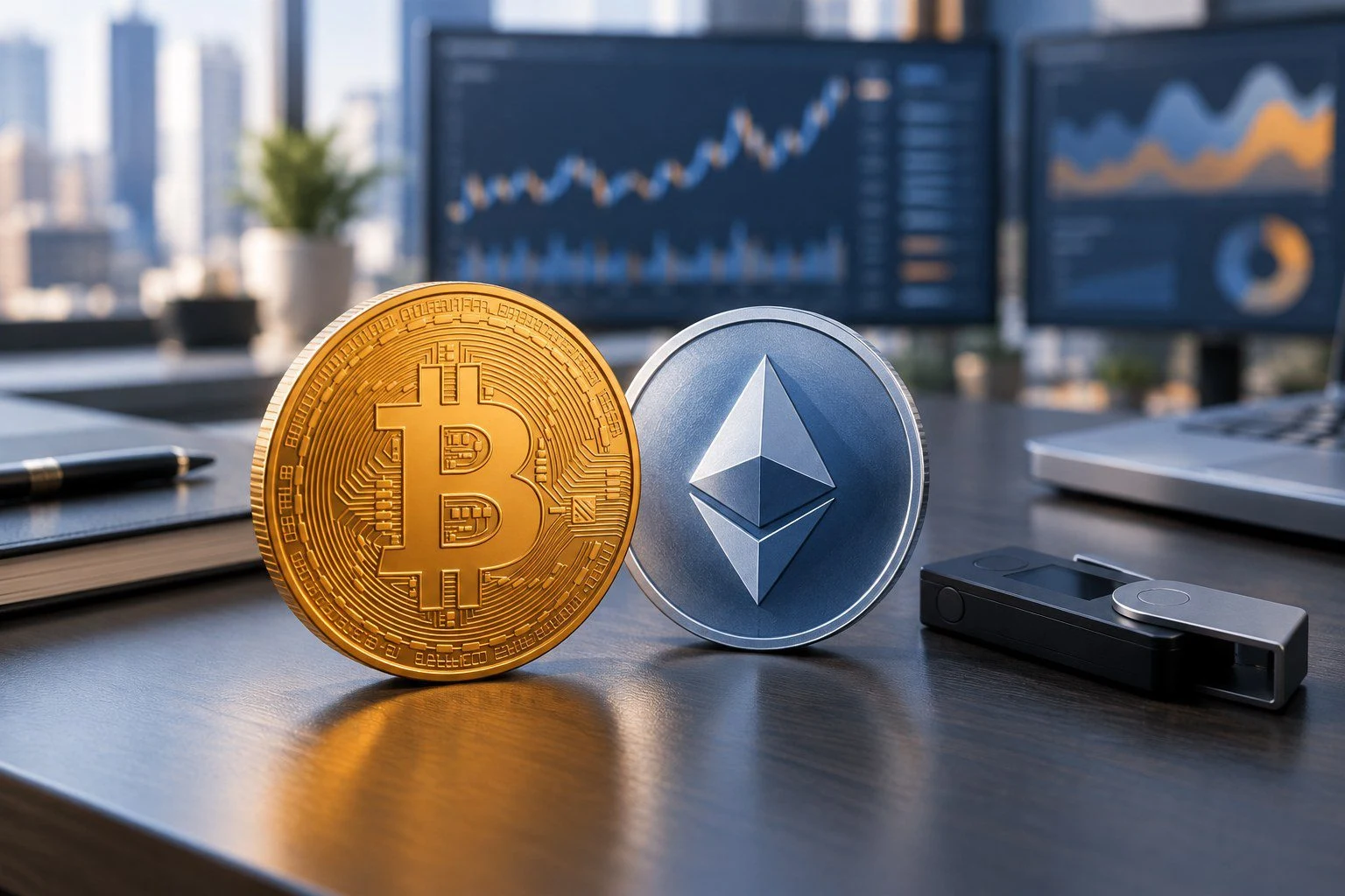 Bitcoin и Ethereum — иллюстрация к криптоновостям 10 октября 2026